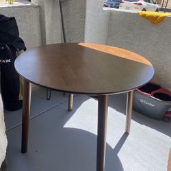 Round wooden table