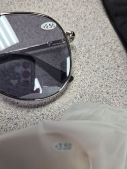 Tinted Reading Glasses +3.50 Silver Frame