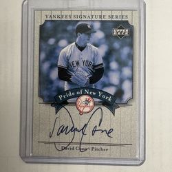 2003 David Cone Upper Deck Autograph Card