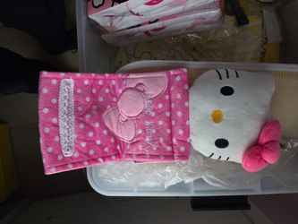 Cute Sanrio Hello Kitty Tissue Storage Bag Cartoon Cloth Handicrafts Anime Action Figure Car House Anime $8
