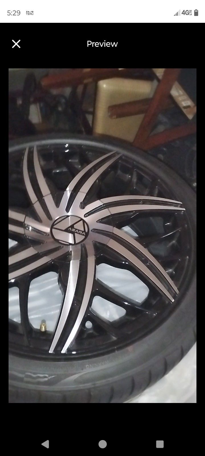 Azara 18" Gloss Black Machined/Chrome Rims With Brand New Street Tires