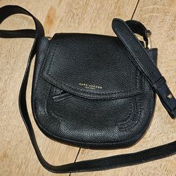 Marc Jacobs Black Leather Adjustable Strap  Small Crossbody Bag
