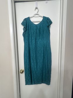 Elegant Teal Lace Dress