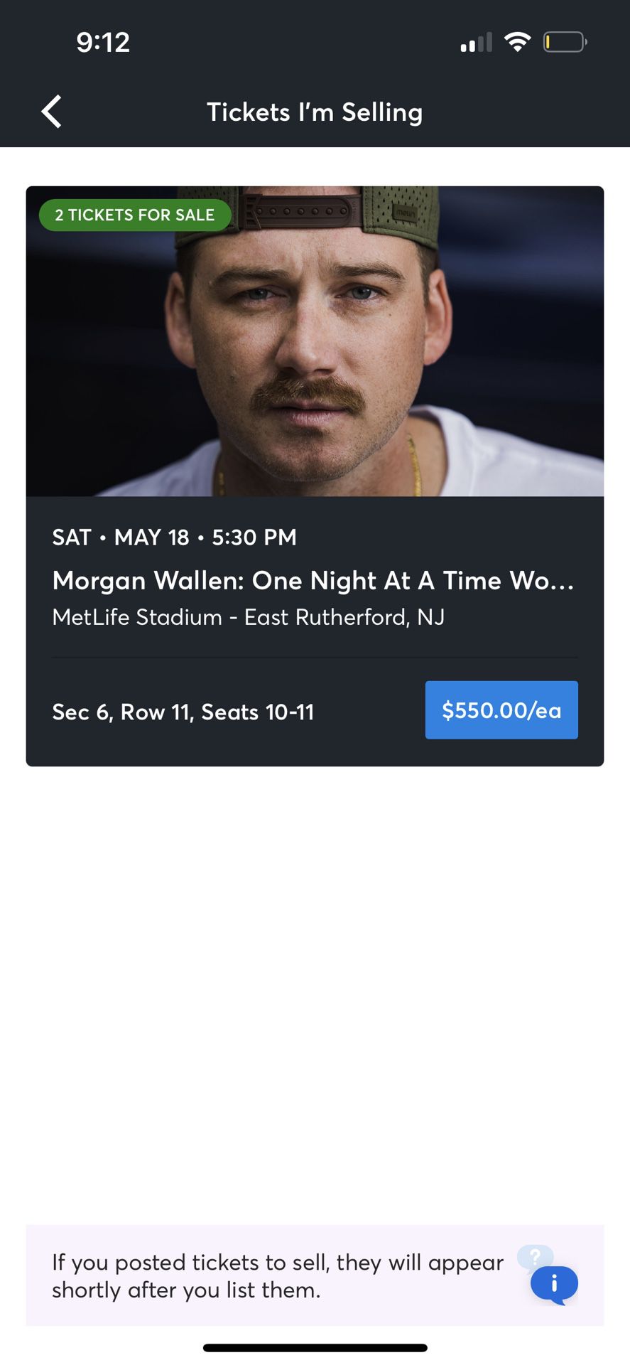2 Morgan Wallen Concert Tickets
