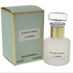 NEW NIB Carven Le Parfum Eau de Parfum, 5 ml / 0.16 oz.   Launched by the design house of Carven. This floral woody musk fragrance has a blend of man