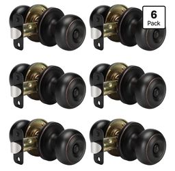 Oil Rubbed Bronze Privacy Door Knob – 6-Pack Oil rubbed bronze interior door knob with a thumb-turn locking feature. Perfect for bedrooms and bathroo