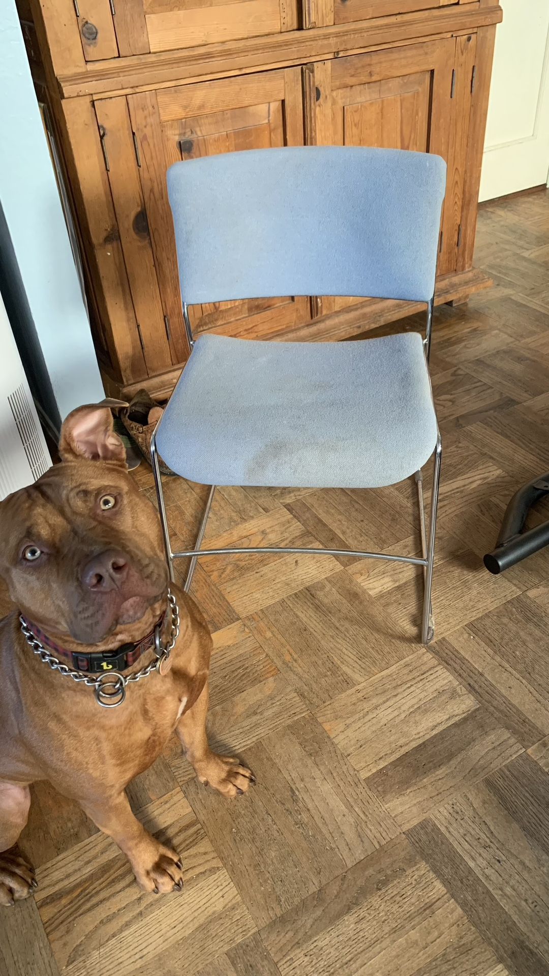 FREE Vintage Fabric & Chrome Desk Chair