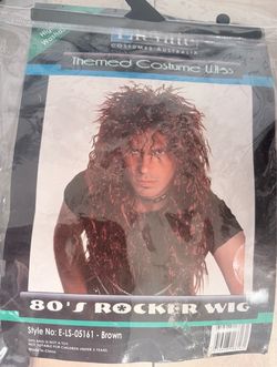 80’s Rock Star Long Brown Wig