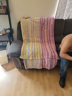 MULTICOLORED HAND WOVEN BLANKET