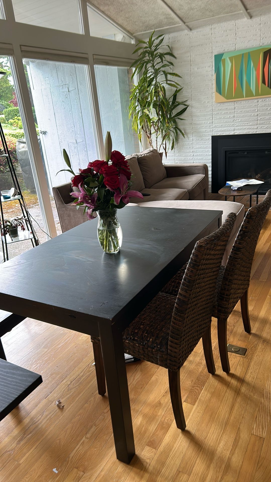 Dining Room Table With Two Chairs And Bench