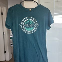 Glacier National Park blue cotton t-shirt