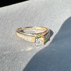 Gold Engagement Wedding Ring 