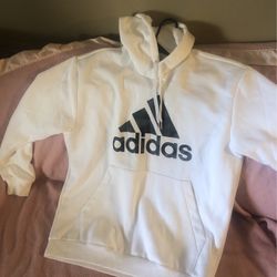 crisp white adidas hoodie