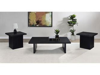 Max Black 3-piece Rectangular Coffee and End Table Set