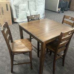Dark Oak Counter Height Table Set 