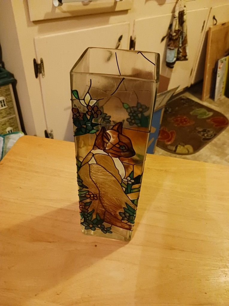 Stained Glass Flower Vase