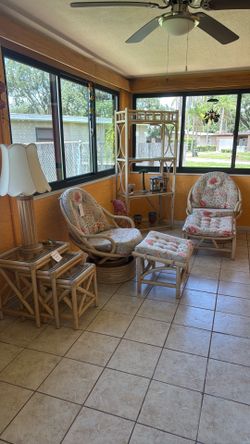 Rattan set 9 pieces