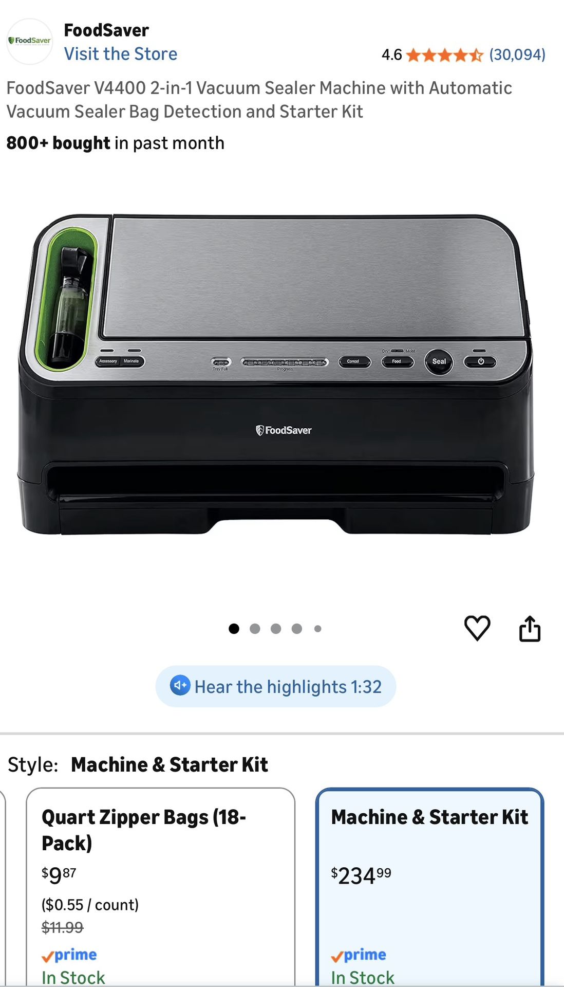 FoodSaver 2-1 Vacuum Sealer