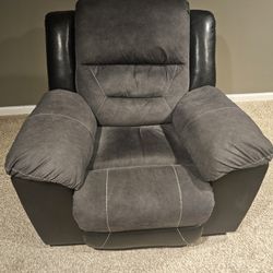 Grey/Black Microfiber Recliner (USED)