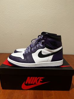 Jordan 1 Court Purple Sz 10 OG ALL