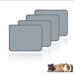 4Pc Guinea Pig Cage Liners Washable Waterproof Bedding Non Slip 18 x 24 in Gray