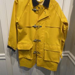 Ladies Size Small Talbots Yellow Rain Slicker Jacket
