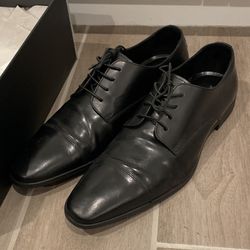 Black Leather Captoe Dress Shoes Size 9.5
