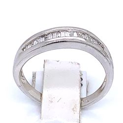 0.25 carat baguette cut diamonds wedding anniversary ring band in solid 14k White Gold