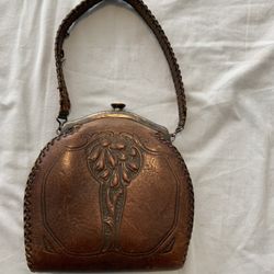 Two Small Leather Clutch Purses Retro 1920’s