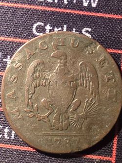 1787 Massachusetts Copper Cent Coin