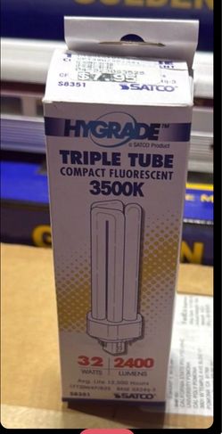 14x lot hydrade triple tube compact fluorescent light  3500K Satco 32 watts 2400 lumens s8351