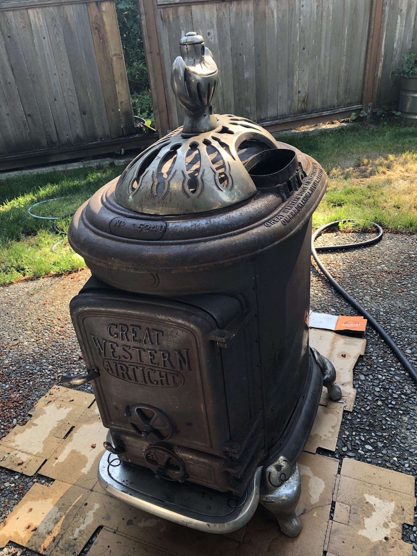 Antique/used wood burning parlor stove - Great Western Airtight