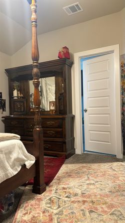 Dark Wood Dresser with Mirror