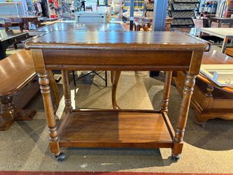 Vintage Solid Wood Draw-Leaf Kitchen Cart