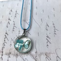 GLASS BUTTERFLY 🦋 CHARM & CORD NECKLACE 