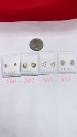 14k Gold Girls Earrings 
