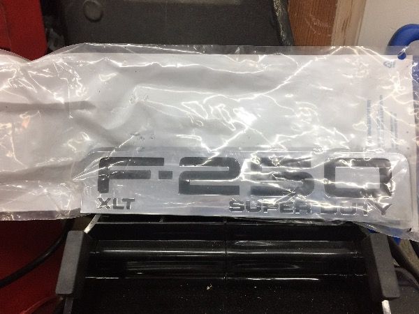 Ford F-250 XLT Powerstroke SuperDuty Fender Emblem OEM Chrome Badge