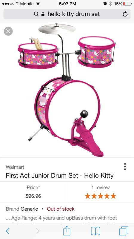 Hello kitty drum set
