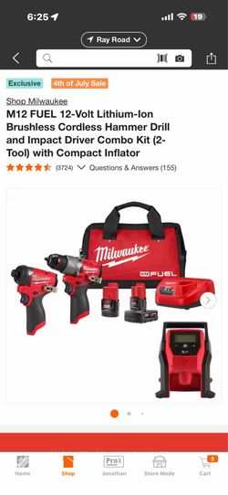 Milwaukee Fuel m12 drill combo kit wit compact inflator