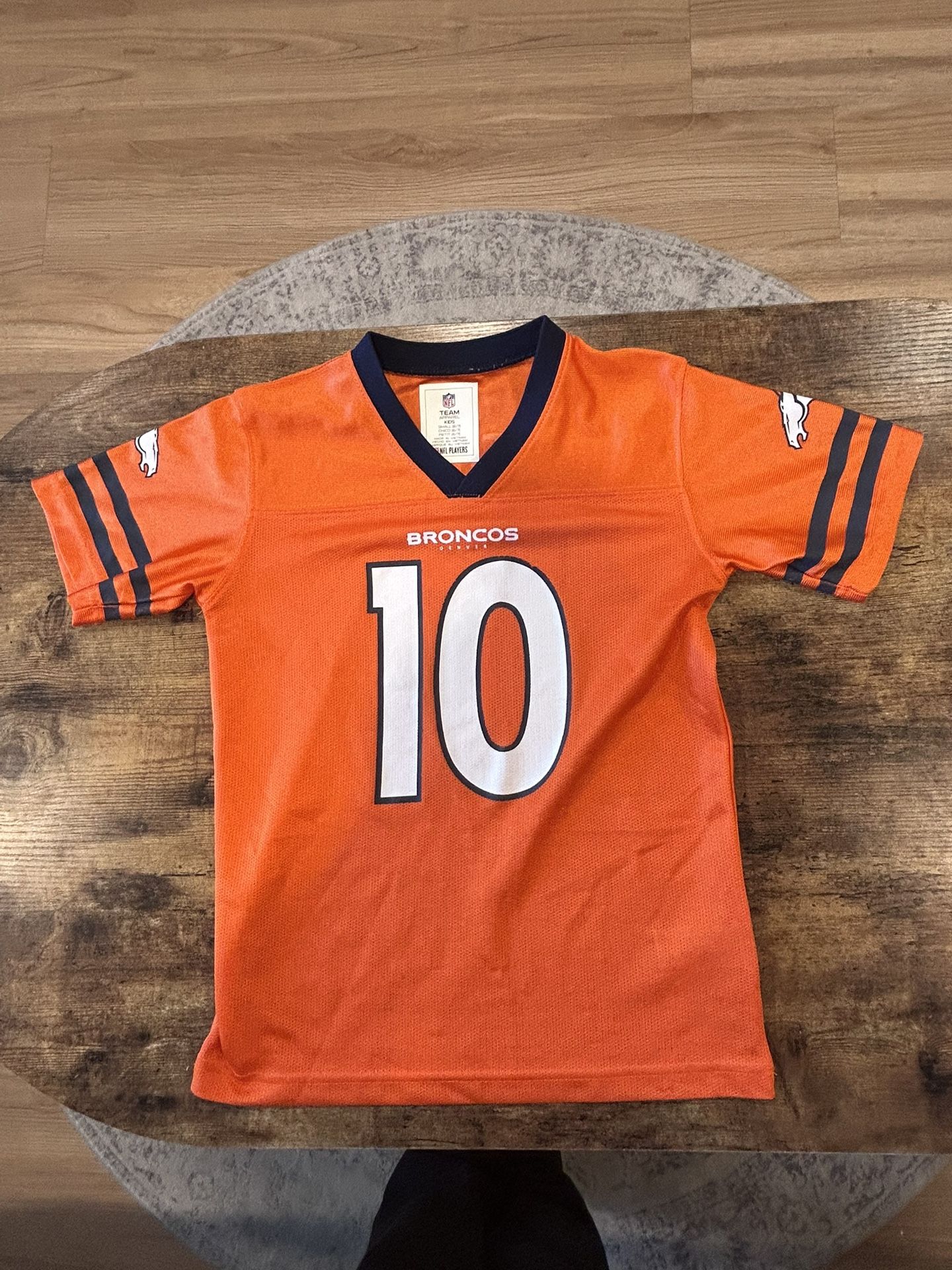 Denver Broncos Kids Small (6-7) Orange Jerry Jeudy NFL Nike Football Jersey