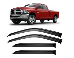 Window Visors Rain Guards For 2009-2018 Ram 1500 Crew/Mega Cab, 2010-2025 Ram 2500 & 3500 CrewCab Window Vent Wind Deflectors Visors Shades