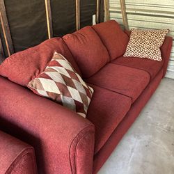 3-piece living room set (wine) Queen bed frame