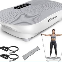 MERACH Vibration Plate Exercise Machine, Vibrating Platform for Lymphatic Drainage Weight Loss Muscle Activation, Full Body Home Exercise Equipment wi