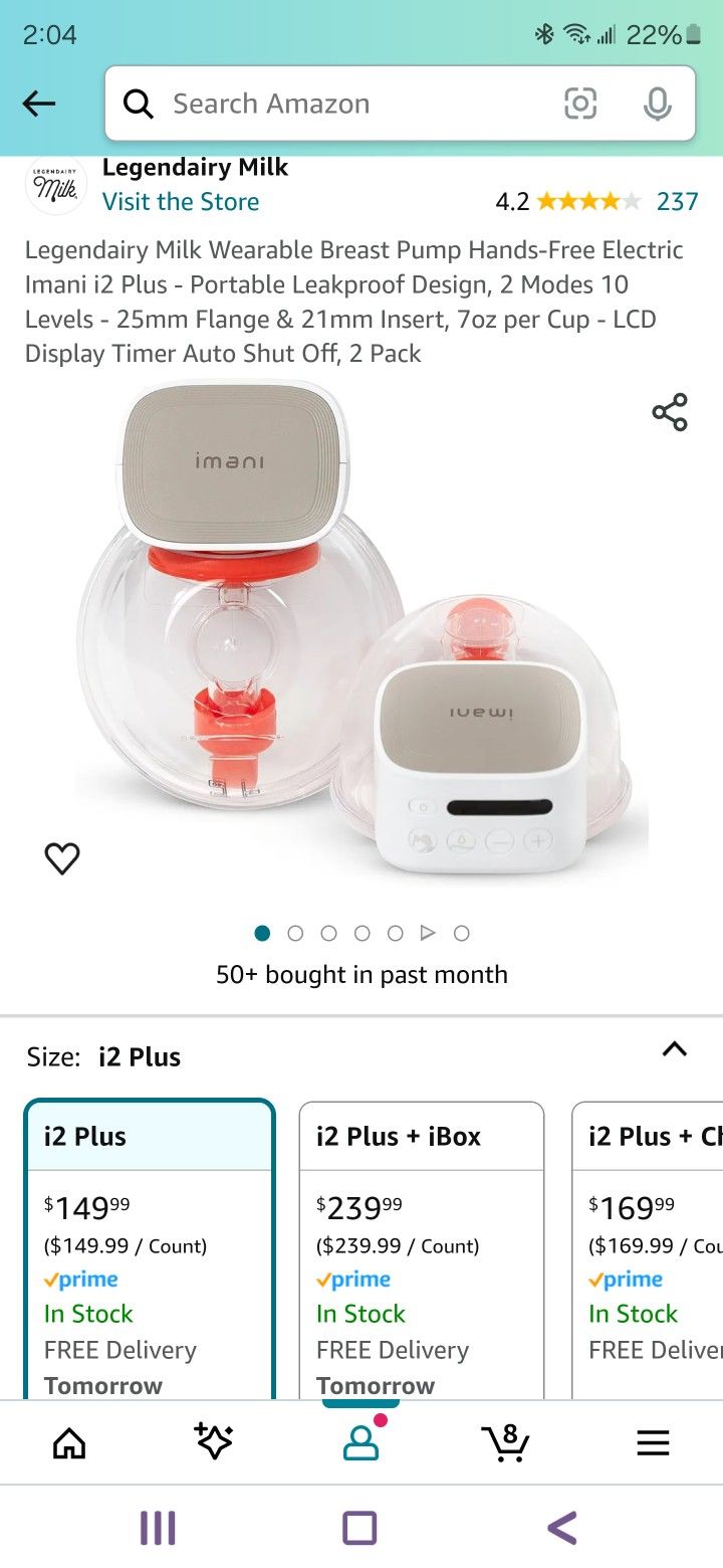Legendairy Milk Wearable Breast Pump Hands-Free Electric Imani i2 Plus - Portable