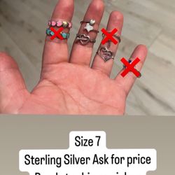 Sterling Silver Rings Size 7