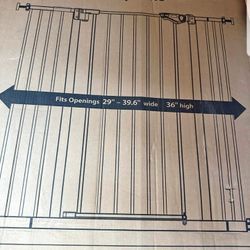 Extra tall Pressure Mounted safety gate 36” High, black