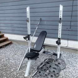 Weight Bench Press With Weights And Bars 