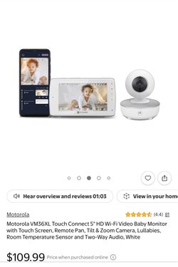 Motorola VM36XL Wi-Fi Video Baby Monitor