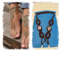 Barefoot crochet sandals