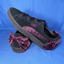 Size 4.5 PUMA Girls’ (GS) Classic X Barbie No Doll Suede Bow-Back Fashion Trainers BNIB